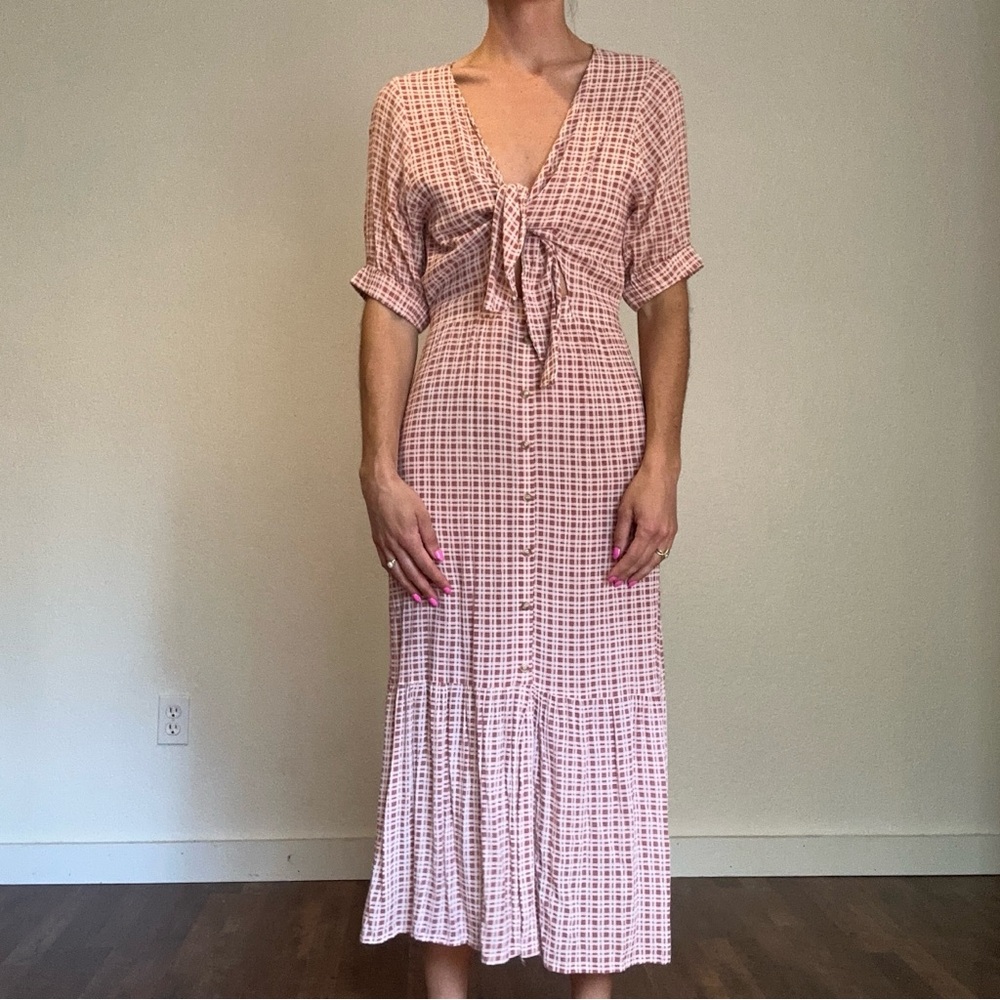 Faithful the Brand Pink Checkered Women's Dress
